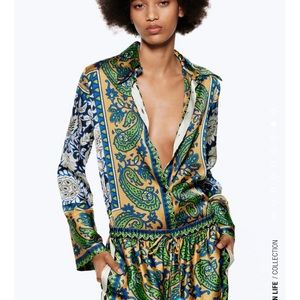 Zara flows printed top